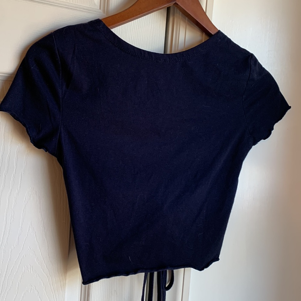 drawstring cropped tee - Picture 2 of 3